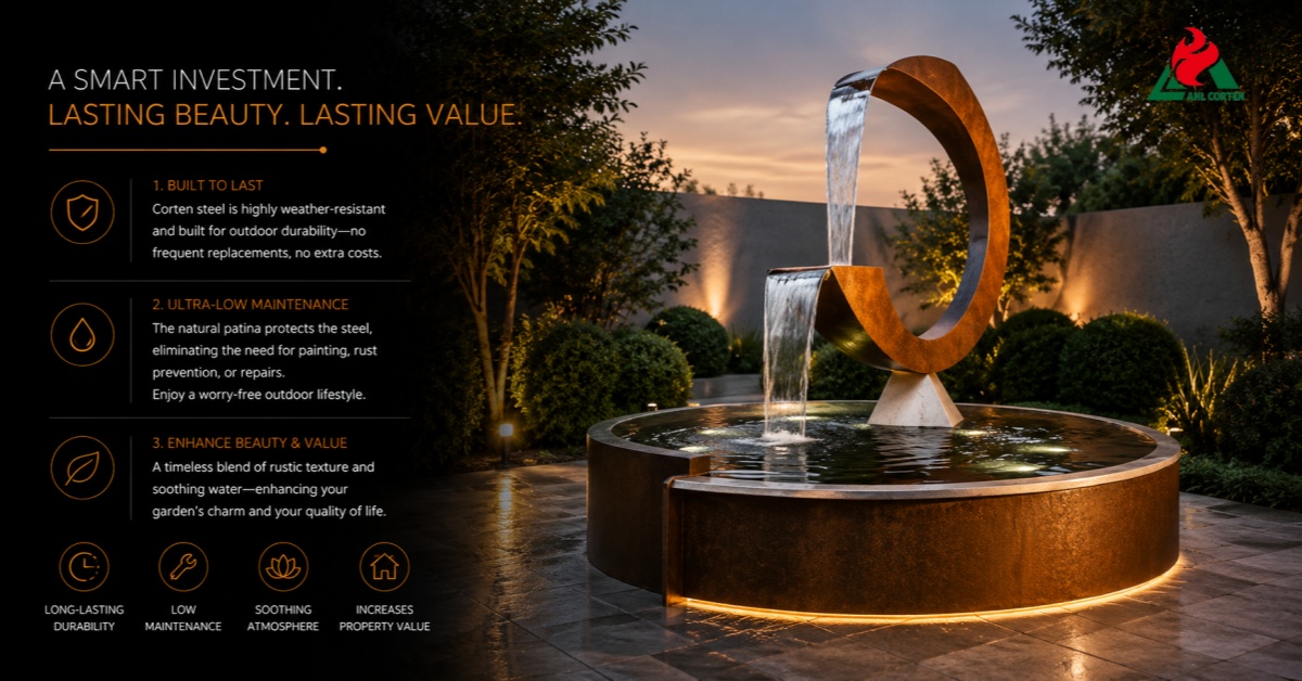 Why are High-Quality Corten Water Features a Cost-Effective Investment